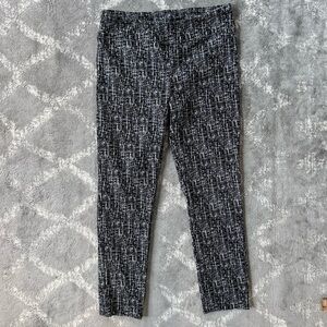 Jules & Leopold Medium Black & White Pull On Tweed Pattern Slim Fit Ankle Pants
